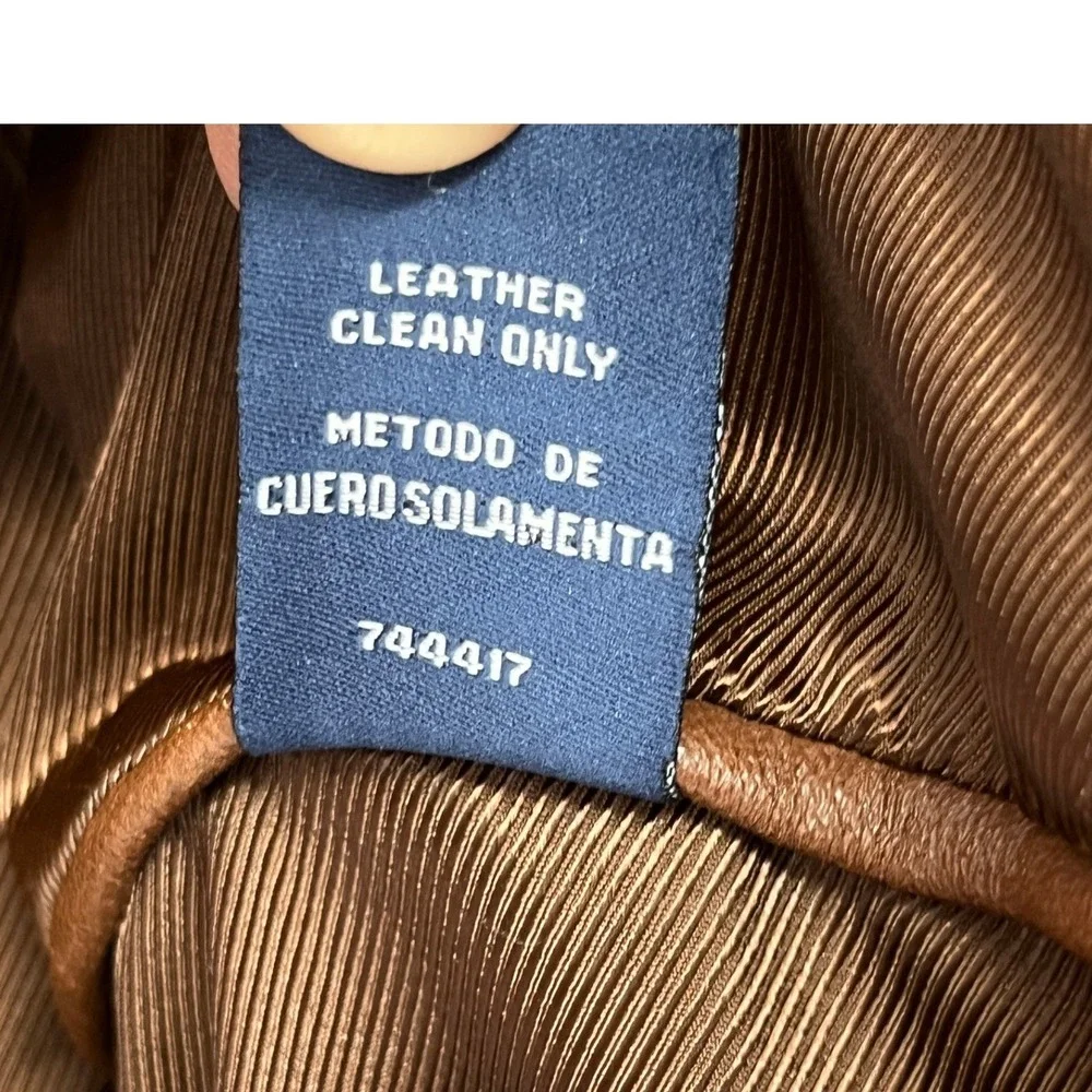 Stafford Brown Genuine Leather Blazer Jacket Mens‎ M Y2K Minimalist Sport Coat